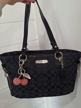 Coach Black Canvas Tote Shoulder Bag
